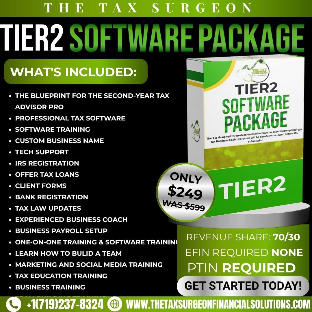 OFFICIAL TIER 2 TAXSLAYER SOFTWARE FOR SECOND YEAR TAX PTIN HOLDERS (PTIN REQUIRED ONLY)